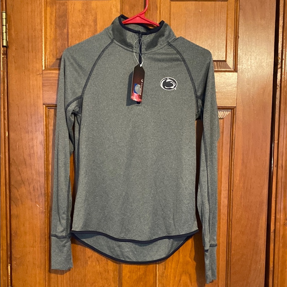 Colosseum Penn State Gray Long Sleeve Thin Quarter-Zip Pullover